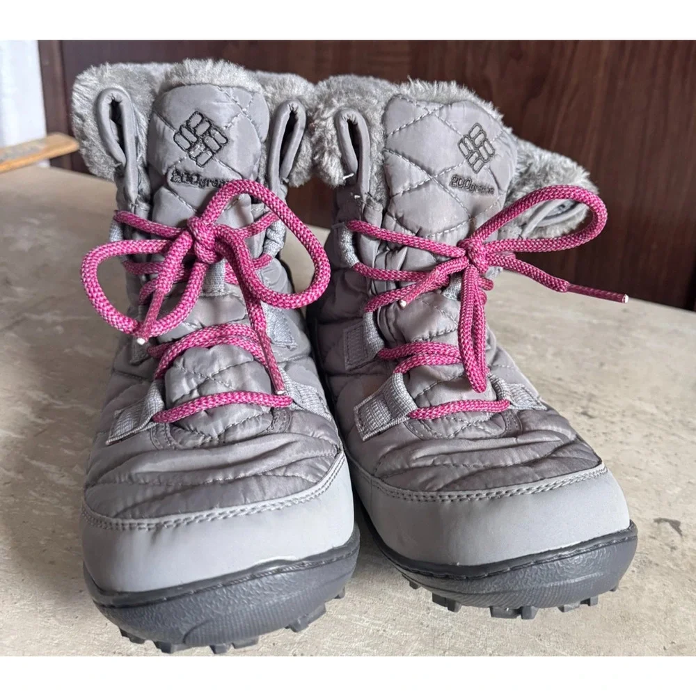 Columbia Minx Shorty Omni-Heat Waterproof Boots 6Y - EU 38 Womens 7.5-8 Gray